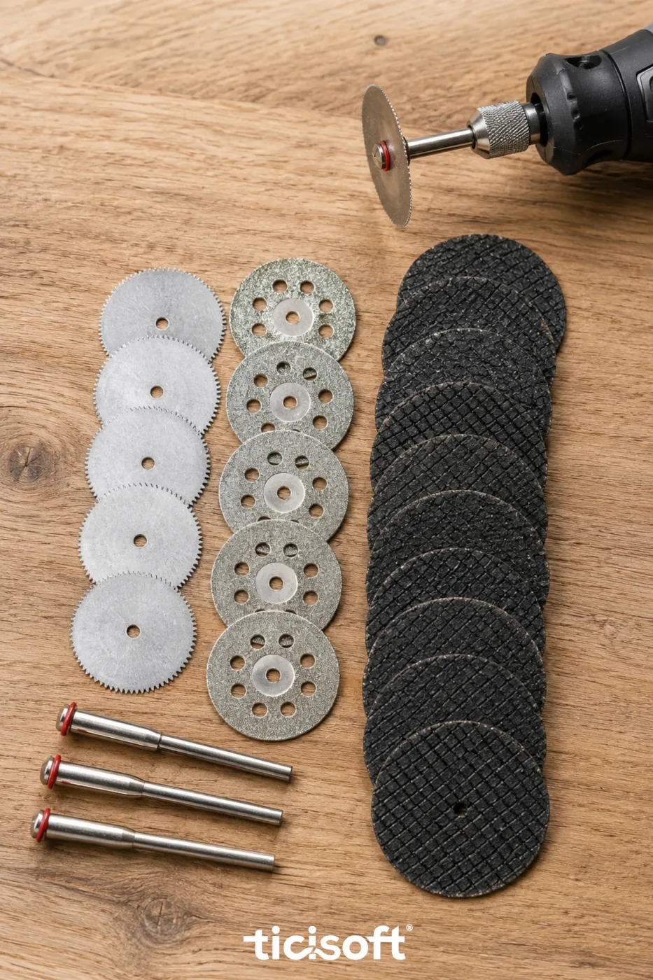 23 Parça Mini Kesme Taşlama Disk Seti Gravür Kalıpçı Makinesi Uyumlu Elmas Kesici Zımpara Seti