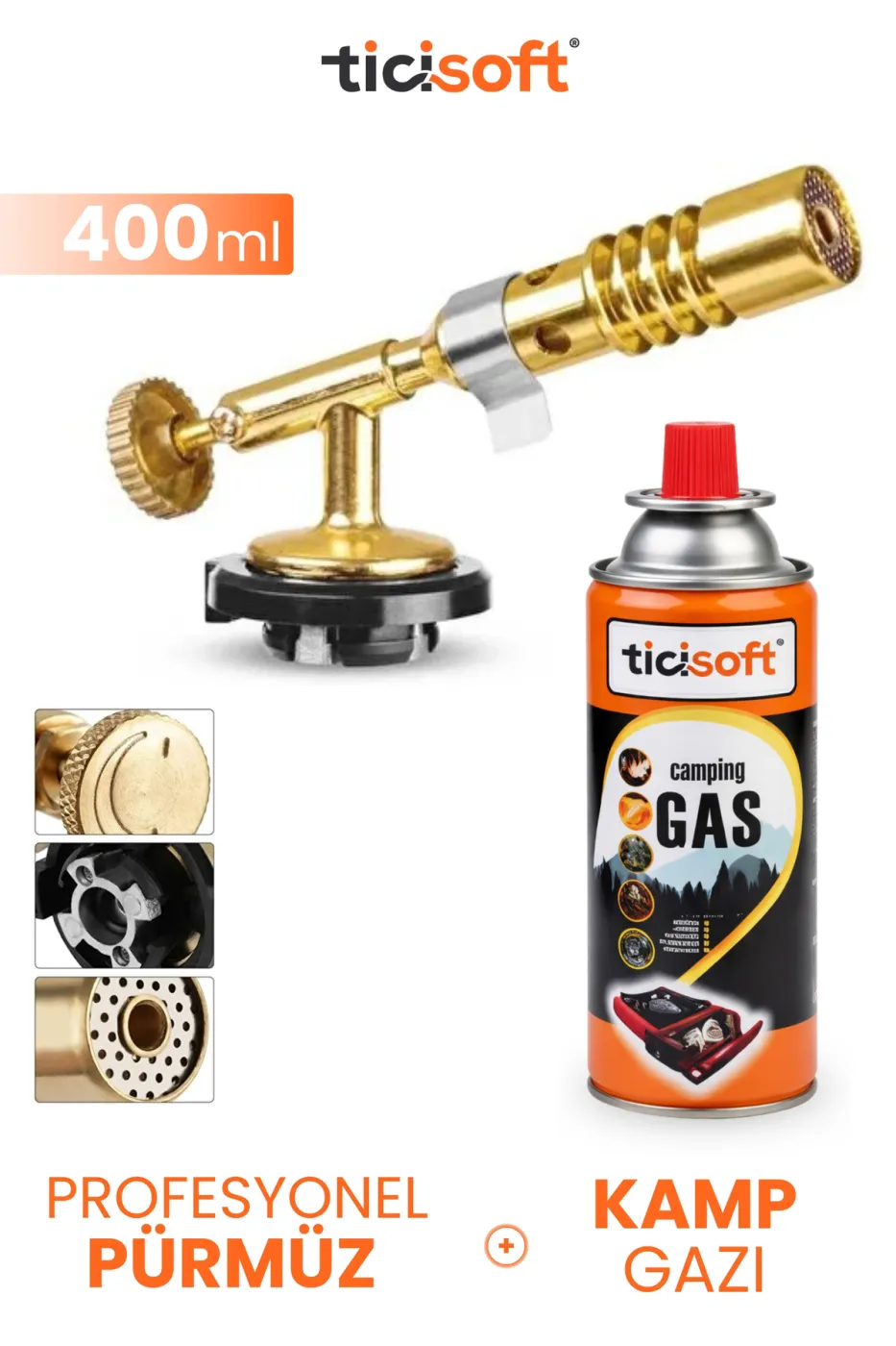 Pürmüz 1300° Gazlı Torch Jet Çakmak Alev Tabancası Pirinç Kaynakçı Tamirci Kaynak Başlığı Kamp Gazı