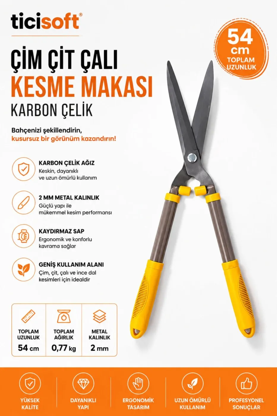 Profesyonel Bahçe ve Tarla Seti Katlanır Orak Budama Makası Gül Makası Tırpan Taşı Eldivenli 5'li Set