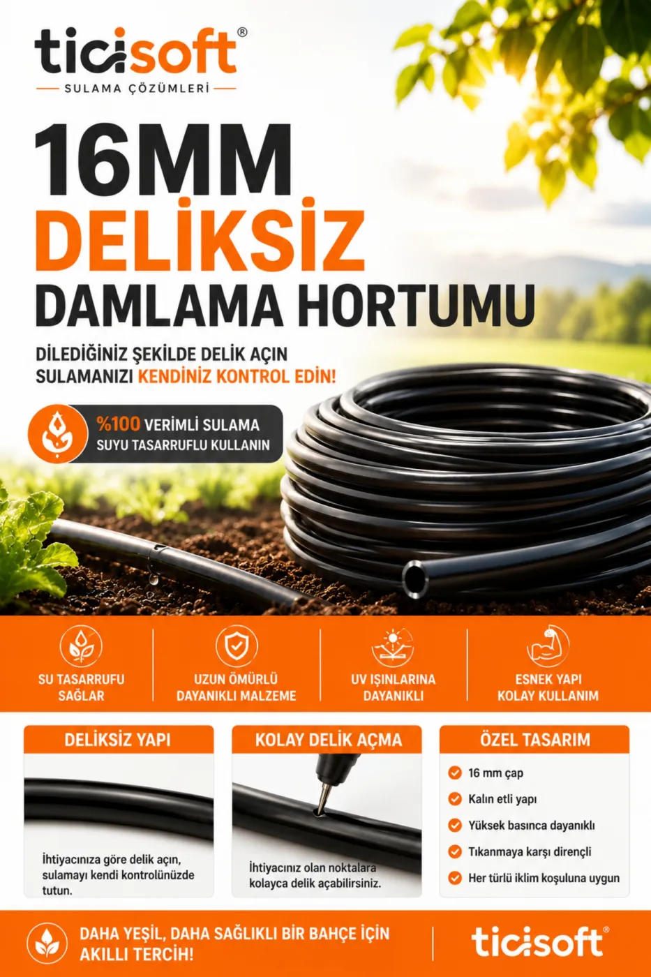 924 Parça 16mm Damlama Sulama Sisleme Seti Bahçe Sera Tarla Hobi Bahçesi Saksı Nemlendirme Misting Buharlama Spagetti Hortum