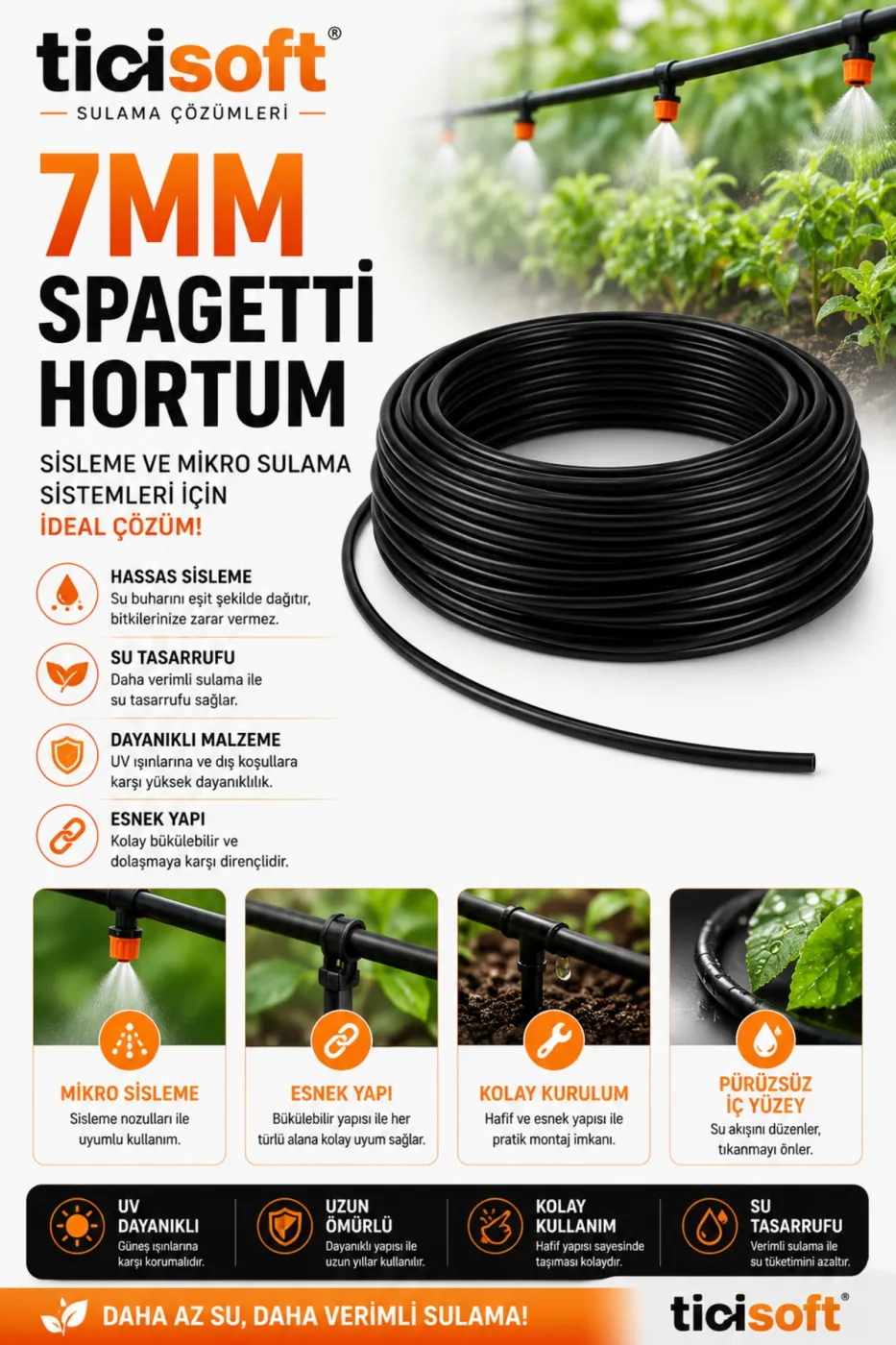 924 Parça 16mm Damlama Sulama Sisleme Seti Bahçe Sera Tarla Hobi Bahçesi Saksı Nemlendirme Misting Buharlama Spagetti Hortum