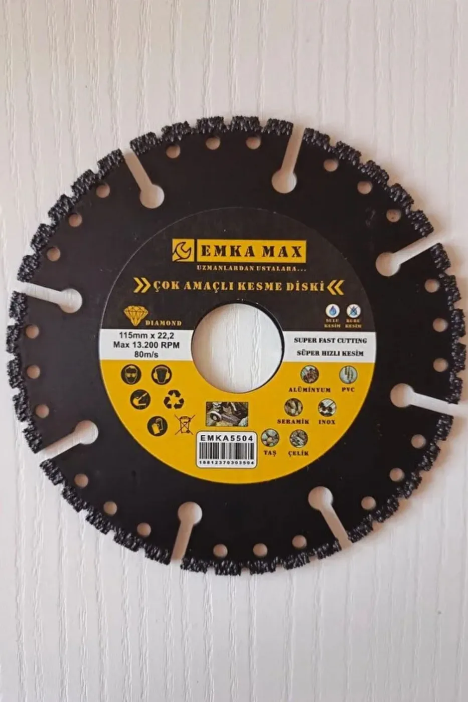115mm Çok Amaçlı Kesme Diski Seramik Taş Alüminyum PVC Çelik Kesici Disk 22.2mm